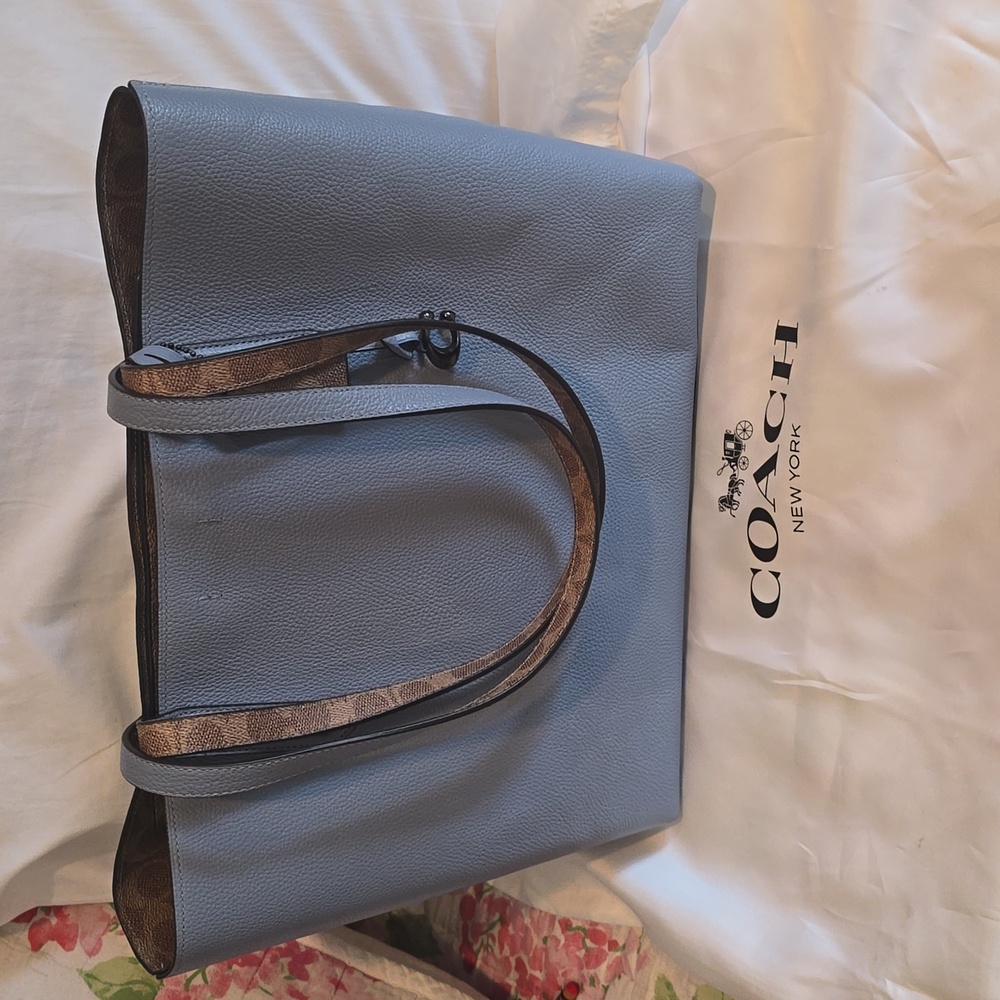 Coach pebbled leather coated canvas